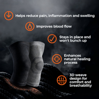 Genouillère en nylon élastique tricotée manchon de soutien de compression pour le basket-ball sportif et la course à pied arthrite douleur genouillères