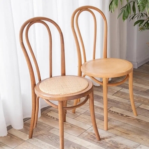 Silla de comedor con respaldo alto doblado de ratán de madera maciza, <span class=keywords><strong>muebles</strong></span> de restaurante de Hotel con estilo de granja para cocina, hogar, oficina, dormitorio - Product Image 3