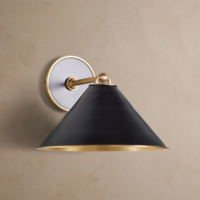 Applique Murale Cône en Fer Luxe Moderne pour Salle de Bain et Chambre, Luminaire Décoratif Intérieur pour Projets Hôteliers et Villas