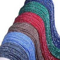 Perles en zircone cubique naturelle de 2 mm et 3 mm, rondes et facettées, pour la fabrication de bijoux, bracelets et colliers DIY