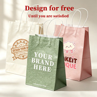 Sacs en papier personnalisés, kraft brun, avec poignée en corde torsadée, pour l'emballage de plats à emporter des restaurants, sacs de courses pliables avec impression de logo