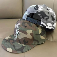 Casquettes Snapback Camouflage Personnalisées avec Broderie, Casquette de Baseball Camo Personnalisée 6 Panneaux 3D en Relief, Vente en Gros