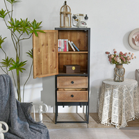 Nouveau buffet en bois rustique vintage style ferme avec 2 tiroirs pour salon, cuisine, hôtel – Meuble de rangement durable