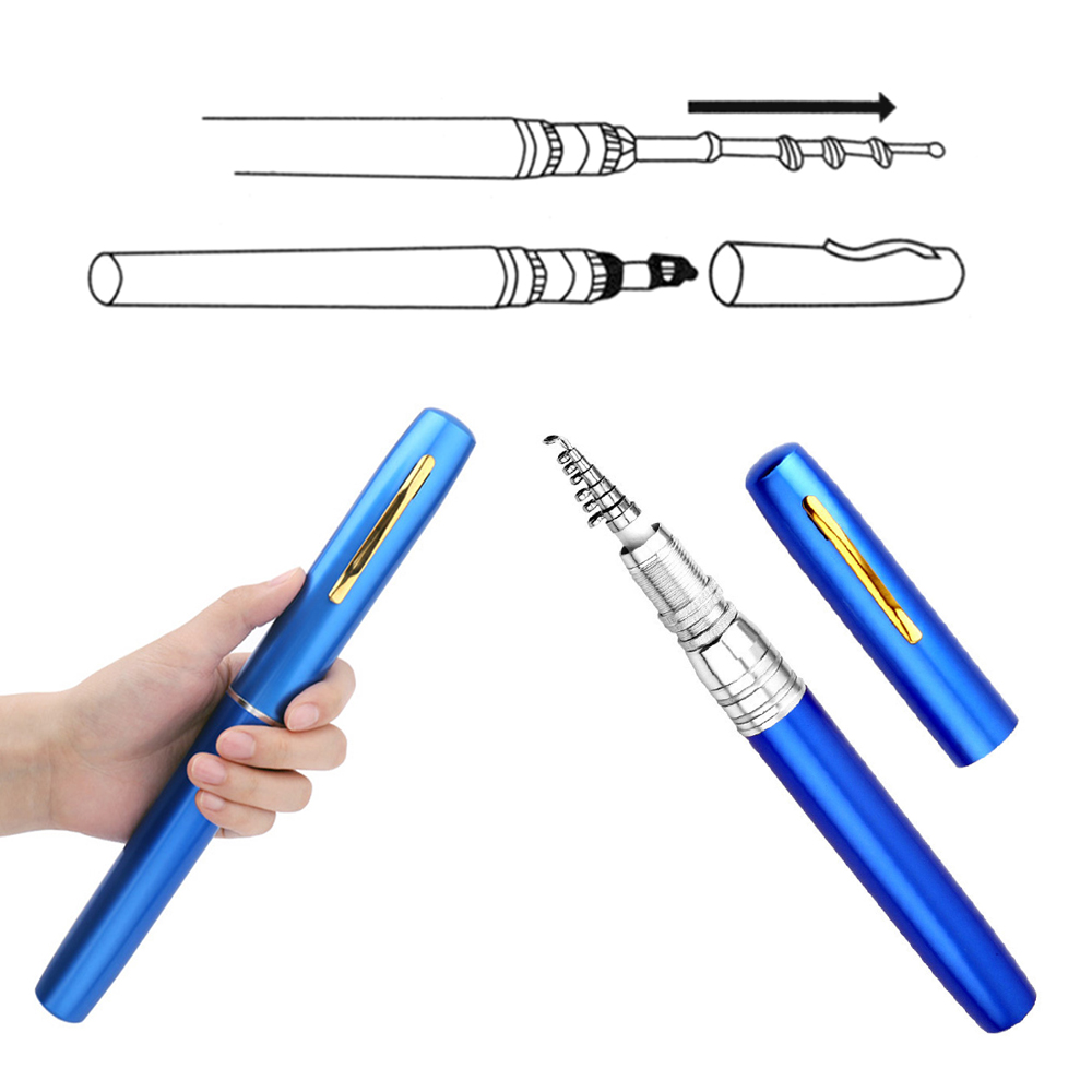 Portable Pen Shape Fishing Rod - Telescopic Aluminum Alloy Portable Pen Shape Fishing Rod - Telescopic Aluminum Alloy