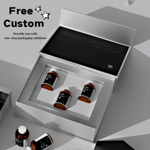 Cosmetics Skincare Medical Beauty Foods Custom Printed <b>Silver</b> Card Book-Shaped Magnetic Packaging Premium Embossing Gift <b>Box</b> - Product Image 1
