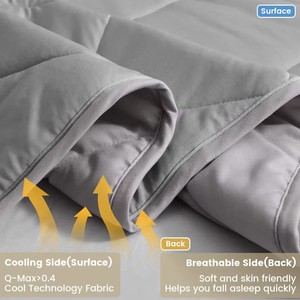 Cooling Blanket 100% Bamboo Cotton Ice Silk Adult Double Size Breathable Lightweight <b>Sleeping</b> Comfortable Bedding <b>Light</b> Gray - Product Image 2