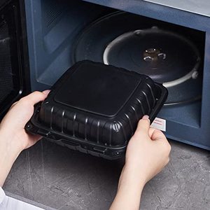 Paquete de 50 Cajas de Plástico <span class=keywords><strong>para</strong></span> Comida <span class=keywords><strong>para</strong></span> <span class=keywords><strong>Llevar</strong></span>, 8x8 Pulgadas, 3 Compartimentos, Resistentes, Desechables, <span class=keywords><strong>para</strong></span> <span class=keywords><strong>Pasta</strong></span>, Ensalada, Sándwiches - Product Image 4