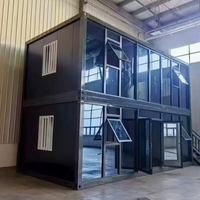 Maison conteneur préfabriquée modulaire en acier de 20 pieds avec mur rideau en verre pour bureau, studio, jardin, extérieur
