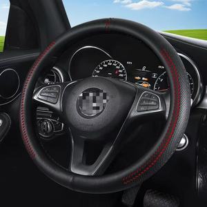 Nouvelle Housse <span class=keywords><strong>de</strong></span> Volant <span class=keywords><strong>de</strong></span> Voiture en Cuir Nappa 2026 Antidérapante Respirante Luxe Noire Universelle pour Voiture - Product Image 3
