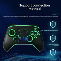 Manettes de jeu pour PC, manette sans fil avec retour haptique et effet de lampe RVB pour Switch