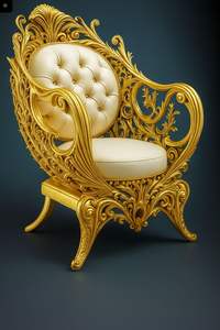 Sillón de Diseño Elegante y Premium con Respaldo Alto y Base de Madera Sólida Resistente y Asiento Cómodo y Suave - Product Image 2