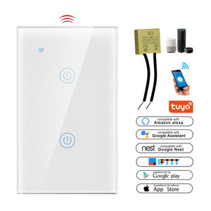 LEDEAST Interruptor de luz WiFi de 2 bandas estándar de EE. UU. con estructura de relé Interruptor inteligente controlado por aplicación Tuya para automatización del hogar - Product Image 1