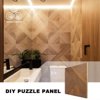 Panel Decorativo 3D MUMU, Estilo Madera Natural, para Decoración de Fachadas, Paneles de Pared con Diseño de Rejilla para Sala de Estar