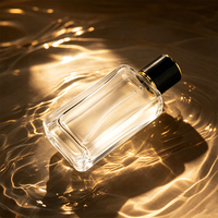 Flacon pulvérisateur en verre rectangulaire personnalisé avec logo pour parfum, brume corporelle, emballage de liquides cosmétiques
