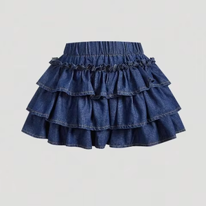 2025 Summer Women Mini <strong>Denim</strong> <strong>Skirt</strong> High Waist <strong>Pleated</strong> Bow A-line Casual Ruffled <strong>Skirt</strong> Sexy Streetwear Fashion <strong>Skirt</strong> for Girls - Product Image 4