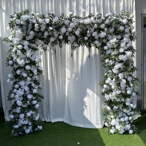 KE-HMA001 all'ingrosso di seta artificiale sfondo ad arco rosa mezza luna fiore fiori per la decorazione di nozze - Product Image 5