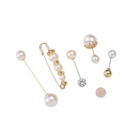 Broche Ajustable para Cintura con Perlas y Diamantes de Imitación, Pin Antideslizante para Ropa, Accesorio de Moda.