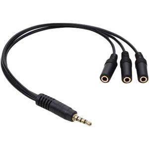 Cabo de Áudio Estéreo <span class=keywords><strong>DC</strong></span> <span class=keywords><strong>3.5mm</strong></span> Um-para-Três, Divisor de Fone de Ouvido com Condutores de Cobre Nu e Conectores Macho-Fêmea para Fones de Casal - Product Image 5
