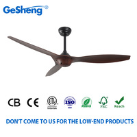 Nuevo Diseño de Ventilador de Techo de 52 Pulgadas Sin Luz, Silencioso, con Control Remoto ABS, Motor de CC de Cobre para Hoteles y Hogares