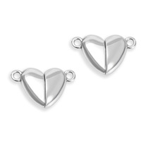 Fermoir Coeur en Acier Inoxydable pour Couple Bracelet Collier Amour Coeur Accessoires de Fabrication de Bijoux