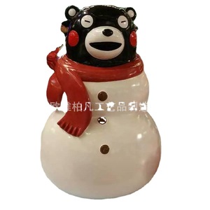 Figura de Oso Navideño de Resina de Fibra de Vidrio, Muñeco de 7 Pulgadas, Acabado Brillante Moderno para Interiores, Sala de Estar - Product Image 5