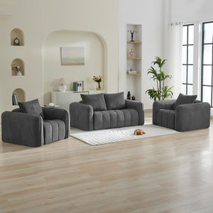2026 New Products China Market TikTok Square Sectional Two Seat Velvet <b>Sofa</b> Set Assembly Free Low MOQ Small Carton Vacuum - Product Image 2