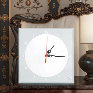 חם מכירה 6 צבע העברת תרמית הדפסה מרובע סובלימציה מסגרת תמונה זכוכית עם עיצוב שעון לקישוט - Product Image 6