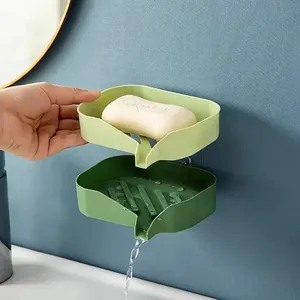 Porte-savon double couche peu encombrant avec système de drainage efficace pour garder votre savon sec et durable plus longtemps