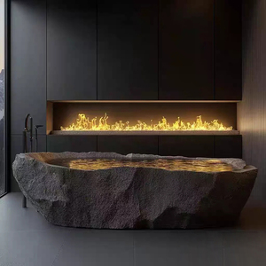 Baignoire en <span class=keywords><strong>marbre</strong></span> personnalisée, pierre naturelle solide, écologique, durable, unité de salle de bain pour usage extérieur en villa, pierre - Product Image 1