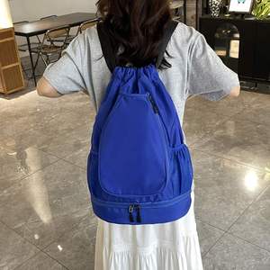 Large Capacity Versatile Sports Backpack for Badminton Tennis Thick Polyester Draw <b>String</b> <b>Bag</b> with Shoes Compartment - Product Image 3