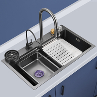 Robinet de cuisine multifonction YaKe en acier inoxydable, mitigeur d'eau chaude et froide, robinet de cuisine pour cuisine