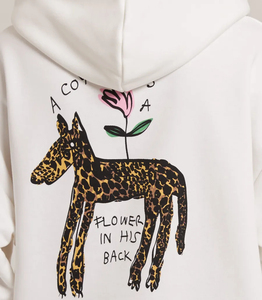Vendita calda <span class=keywords><strong>felpa</strong></span> da donna con cappuccio bianco Coyote e stampa grafica floreale <span class=keywords><strong>felpa</strong></span> Casual Streetwear con tasca a canguro - Product Image 4