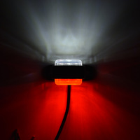 Feu de gabarit latéral carré à LED avec base en caoutchouc, rouge, ambre, blanc, 12V 24V, pour camion, remorque, fourgonnette, caravane, étanche