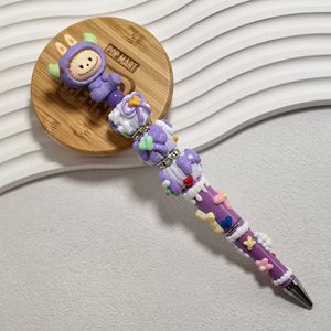 <span class=keywords><strong>Stylo</strong></span> à bille perlé DIY fait main avec perles aléatoires et peintes à la main, fournitures de perlage, boîte surprise mignonne, vente en gros - Product Image 4
