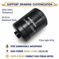 Moteur sans balais étanche IP68 Waillynice H5060 160KV 200KV 22.2V 4-10S 1150W pour propulseur sous-marin ROV