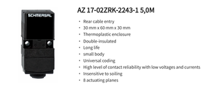 ชเมอร์ซาล 17-02ZRK-2243-1 สวิตช์อินเตอร์ล็อคเพื่อความปลอดภัย 5.0 ม. หมายเลขสินค้า 101147465 IP67 30N แบบล็อค สำหรับป้องกันเครื่องจักร - Product Image 2