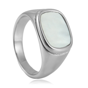 Bague pour homme en or avec pierre noire, sertissage carré géométrique, 24 mm, bijou tendance, cadeau - Product Image 3