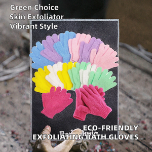 Certified Eco-Friendly Pro-Skin Nylon Bath Gloves Five-Finger Thickened Sponge for Daily <strong>Back</strong> Body Exfoliating Towel <strong>Scrubbing</strong> - Product Image 2