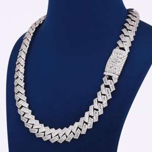 925 Sterling <b>Silver</b> Grown <b>Diamond</b> Luxury Chain <b>Necklace</b> with Stylish Lab <b>Diamond</b> Design for Wedding and Gift - Product Image 3