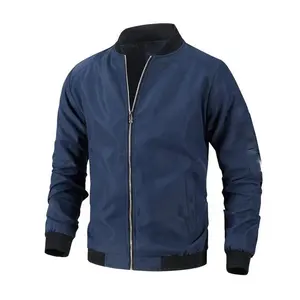 Zip up Jacket Windbreaker Fit Workwear Canvas Fabric Work Jacket Collar Metal Factory OEM Turn Down Custom Heavy Cotton for Men