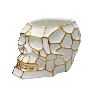 Có Thể Được Tùy Chỉnh Màu Sắc Khác Nhau Và Phong Cách Halloween Gốm Hộp Sọ Sọ Nồi Cho Hoa - Product Image 3