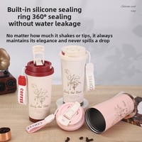 Nouvelle tasse thermos isotherme en acier inoxydable Suzuki Orchid avec double tube de consommation, design élégant, portable, cadeau tendance