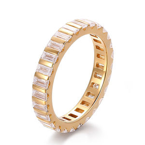 Anillos minimalistas de oro macizo de 14k y 18k con diamantes DEF cultivados en laboratorio, joyería fina personalizada, joyería de oro macizo, regalo de aniversario. - Product Image 1