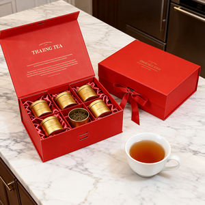 Boîte en carton pliante de luxe personnalisée pour produits cosmétiques, emballages cadeaux magnétiques avec ruban - Product Image 3