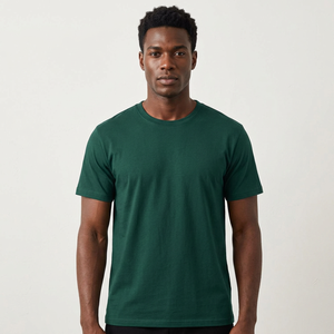 เสื้อยืดคอกลมผู้ชายผ้าฝ้าย 180 GSM ทรงปกติ พิมพ์ลายตามสั่ง ผลิตแบบ OEM ขายส่งจากโรงงาน - Product Image 1