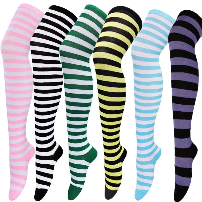 European and American stockings women's Japanese striped over-the-knee thigh socks COSPLAY anime women's socks