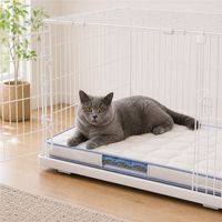 Katzenkäfig-Matratzenauflage mit Gestepptem Obermaterial, Transparentem Seitenfenster und Rutschfester Basis für Innenkatzenkäfige