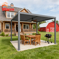 Pergola motorisée imperméable Gazebo moderne en aluminium Vente en gros directe pour l'extérieur Pare-soleil toit métallique pavillon personnalisé