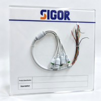 Cable Pigtail Impermeable IP66 para Cámara IP, PVC/PTFE, RJ45, DC Audio, RS485, Arnés de Red de Alarma I/O para Sistemas de Seguridad CCTV