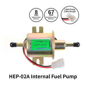 Pompe à carburant électrique universelle 12/24V, basse pression, fixation par boulons, fil diesel essence HEP-02A pour voiture, carburateur, moto, VTT - Product Image 2